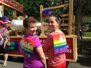 Ellen and Beth gear up for the race